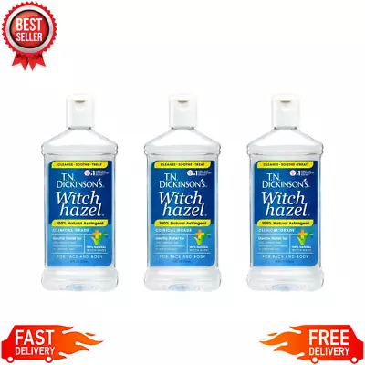 T.N. Dickinson's Witch Hazel 100% Natural Astringent For Face & Body 16 Oz 3 P • $15.99