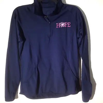 Vera Bradley Foundation Breast Cancer Blue Pink Embroidered Quarter Zip Jacket • $11.77