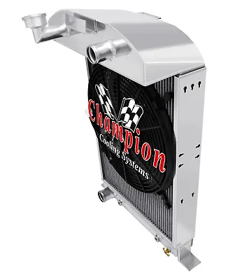 $312.41 • Buy ER Champion 3 Row Radiator Ford Config,16  Fan-1933 1934 Ford Cars V8 Conversion