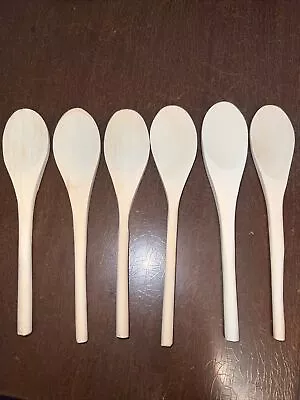 6 Mini Wooden Spoons Perfect Entertaining New • $2