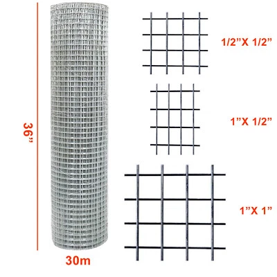 Welded Wire Mesh Galvanised Fence Aviary Rabbit Hutch Chicken Run Coop Pet 30m • £42.99