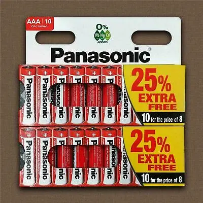 AAA Genuine PANASONIC Zinc Carbon Batteries - New LR3 1.5V Expiry 2026 • £4.99