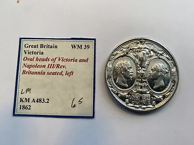 1862 Britain Visit Of Napoleon III Exhibition Medal WM Victoria KM A483.2 • $75