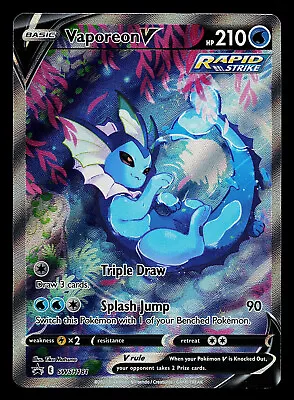 Pokemon Card - Vaporeon V SWSH181 Sword & Shield Black Star Promo Alt Art Holo • $24.99