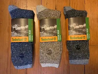 Vtg. Timberland Mens Tweed Crew Socks USA Made Deadstock 1 Pr. NWT • $13.20