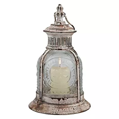 Stonebriar Antique White Metal Votive Candle Lantern With Handle • $41.39