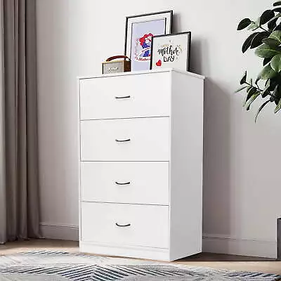  4 Drawer Wood Dresser For Bedroom Modern Storage Cabinet Dresser  Light Gray • $98.10