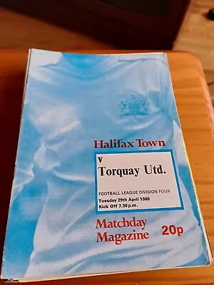 Halifax Town. - V. - Torquay United.           Div. 4.      1979-80.     **VGC** • £2.99