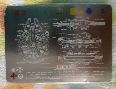 Star Wars X Wing Metal Etched Card Double Sided Wedge Antilles/Millennium Falcon • $4