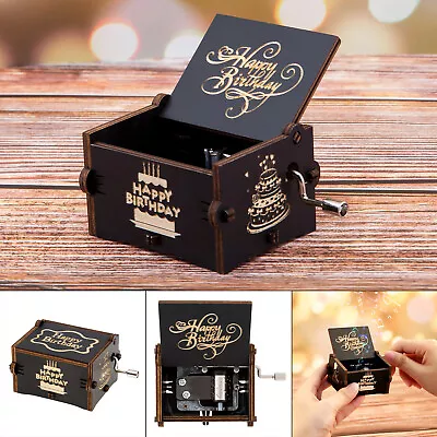 You Are My Sunshine Music Box Black Engraved Hand-Cranked Wooden Suitable Gifts • £5.65