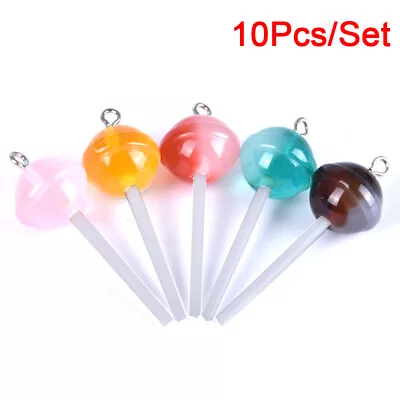 10Pcs/Set Resin Transparent Lollipop Charms Pendant Jewelry DIY Making CY`X$ • $2.04