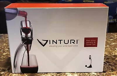 NEW Vinturi V1071 Black Red Wine Aerator & Tower Set With Stand  • $38.95
