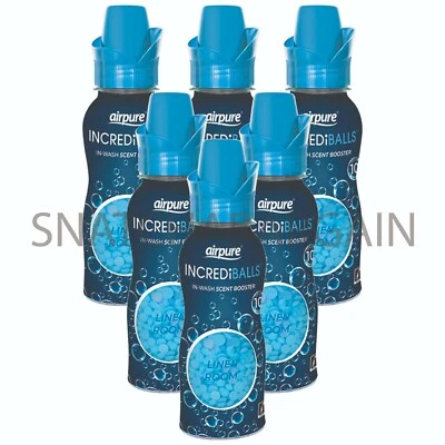 £10.99 • Buy 6 X AIRPURE LINEN INCREDiBALLS IN-WASH SCENTED BOOSTER BEADS WASHING LAUNDRY