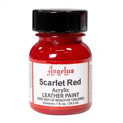 Angelus Brand SCARLET RED Acrylic Leather & Vinyl Waterproof Paint  1 Oz. • $8.95