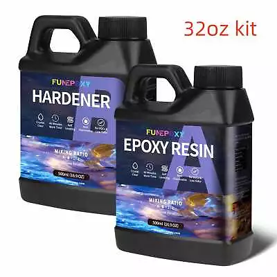 Clear Epoxy Resin - 1:1 16oz 32oz 64oz 1 Gallon 2 Gallons Kit - FDA Compliant • $22.99