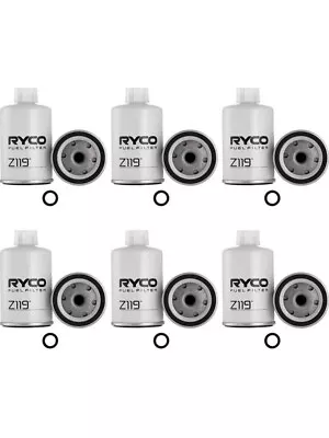 6 X Ryco Fuel Water Heavy Duty Separator Z119 Fits Ford Fairlane 4.9 ZK V8 302ci • $156