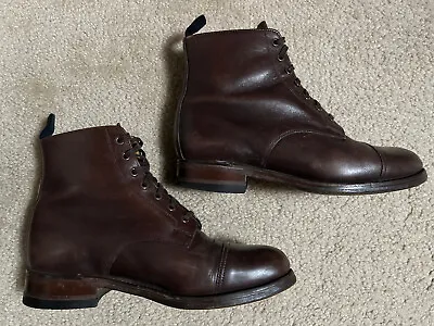 MARK McNAIRY Boots MADE-IN-ENGLAND CAP TOE Lace-Up LEATHER Sz 10.5 Men's Brown • $120