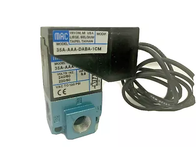 MAC Series 35 35A-AAA-DABA-1CM 3 Way 1/8  Solenoid Valve 240/60 AC VAC-120 Psi • $75