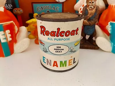 Vintage Realcoat Auto / Boat Enamel Paint 1 Pint Can GREAT GRAPHICS TO DISPLAY • $24.99