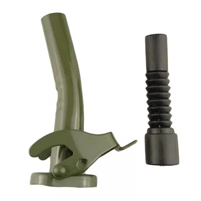 Rubber Jerry Can Gas Black Metal Canister Nozzle Spout Military Style Clamp 20L • $19.95