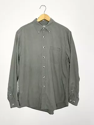 L.L. Bean Shirt Mens Sz Medium Houndstooth Flannel Button Down Wool Blend • $24.65