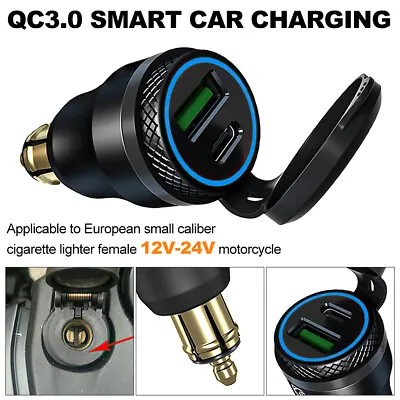 $22.99 • Buy For BMW Ducati Triumph Motorcycle Dual USB Charger Hella DIN Type C Plug Socket