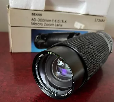 Sears 60-300mm F/4.0-5.6 Macro Zoom Lens C Canon Mount 373684 • $14.99
