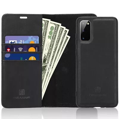 Smart Wallet Leather Case W/Detachable Magnetic Back Cover For S20+/S21+/Note10 • $29.99