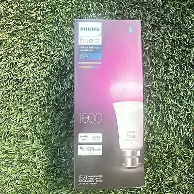$75 • Buy Philips Hue B22 A67 White Ambience Colour Bluetooth Bulb 15W LED Brand New 1600