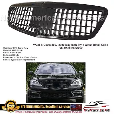 S-Class Maybach Style Grille S550 S63 S450 2007 2008 2009 All Black GT Luxury • $189