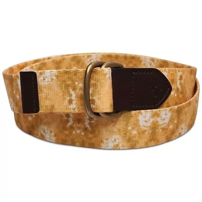 New Sun + Stone Geo D-Ring Web Belt With Faux Leather Trim Yellow L 38 - 40 • $11.99