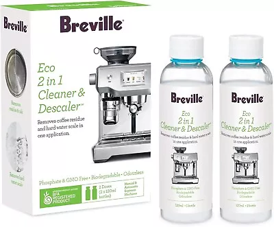 Breville Eco 2 In 1 Cleaner And Descaler Duo Pack Clear BES014CLR • $23.47