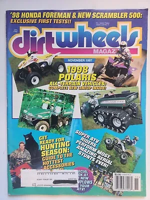 Vintage Nov 1997 Dirt Wheels ATV Magazine Honda Yamaha Suzuki Kawasaki Polaris • $40