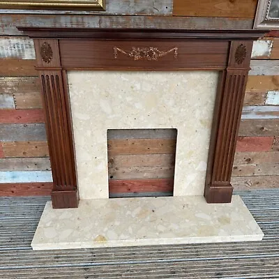 Wooden Fire Surround & Marble Effect Hearth • £75