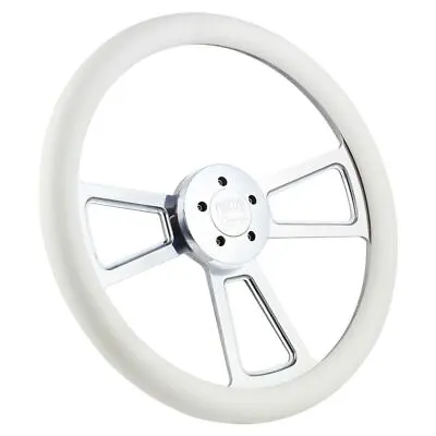 18  Polished Steering Wheel White Grip Freightliner Kenworth Peterbilt Volvo • $153.87