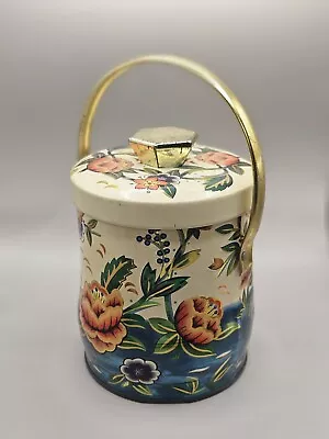 Vintage Murray-Allen Water Flower Tin Metal Cannister W/Handle Lid Made England • $14.95