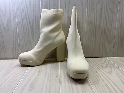 MIA Genesis Knit Ankle Boots Women's Size 8 M White MSRP $79.95 • $19.99