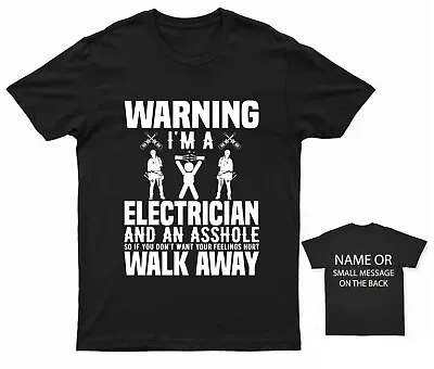 £14.95 • Buy Warning Im A Electrician Electrician T-shirt Funny Quote Birthday Gift