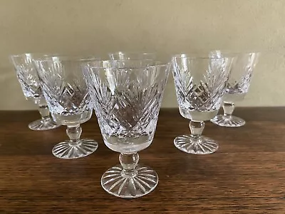 Set Of 2 Royal DOULTON Crystal Cut  Wine Glass  Crown Mark On Base • $72