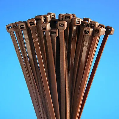 Cable Ties Brown Nylon Plastic Zip Tie Wraps Coloured Thin Small Large Long Wide • £1.99