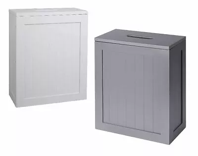 £17.90 • Buy Wooden Slimline Shaker Unit Multi-purpose Bathroom Storage Toilet Roll Lid UK