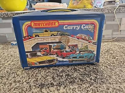 VINTAGE 1978 MATCHBOX LESNEY Hotwheels Car Carry Case Blue Holds 48  • $5.99