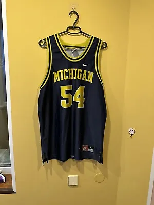 Vintage 90’s Nike Michigan Wolverines #54 NCAA Basketball Jersey Throwback Retro • $19