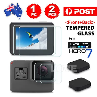 Tempered Glass For GoPro 7 6 5 Camera Accessories Screen Protector Lens Cap • $2.85