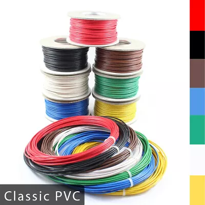 Automotive Classic PVC Thick Single Core Stranded Cable 12v 24v Wire 7 Colours • £6.45