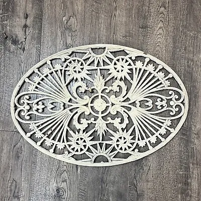 Vtg Oval Heavy Duty Ornate Scroll Cast Iron Front Door Mat Or Plant Stand Grate • £91.60