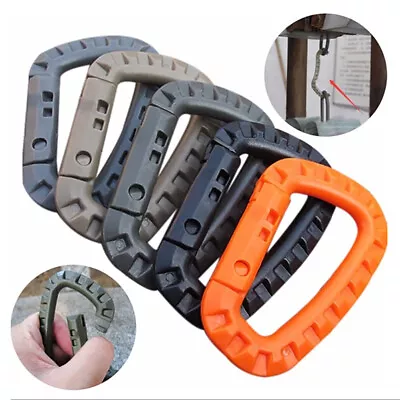 5pcs Mountaineering Buckle Snap Clip Plastic Hook Climbing Carabiner D Shap^W_ • $8.13