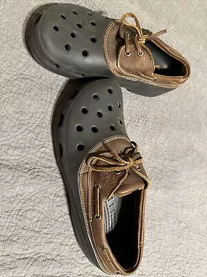 Mens Leather Crocs Size 11 Shoes Men Leather Uppers • $5