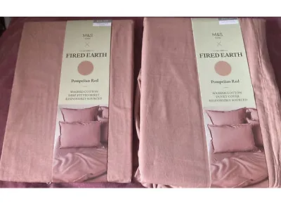 Marks And Spencer Fired Earth King Size Duvet Cover And Deep Fitted Sheet Bnwt • £45