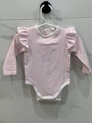 Baby Girl Country Road Check Bodysuit With Frill Detail • $20
